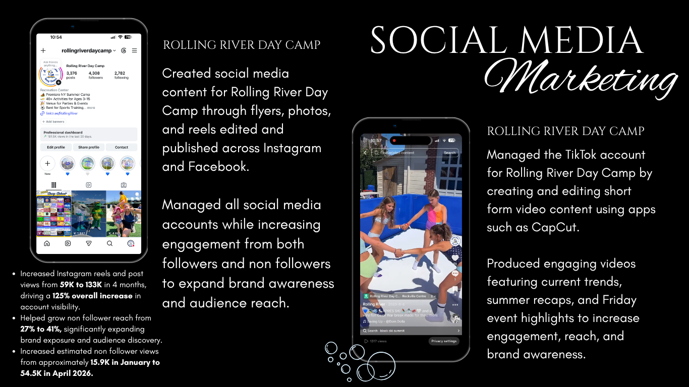 Social media marketing - Instagram and TikTok screenshots